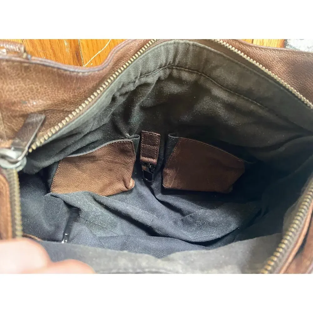 Treesje Avalon brown leather purse hobo boho